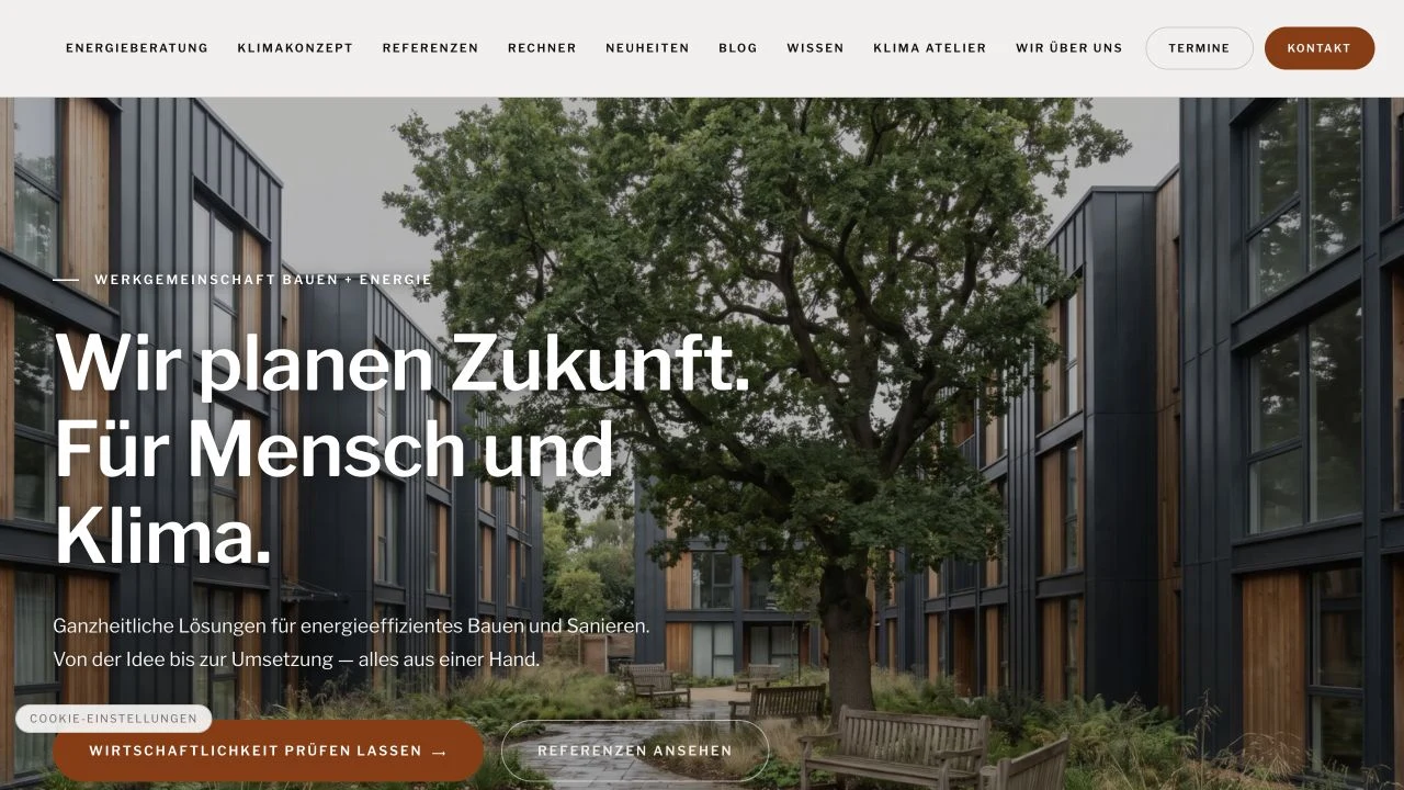 Website von BAUEN+ENERGIE