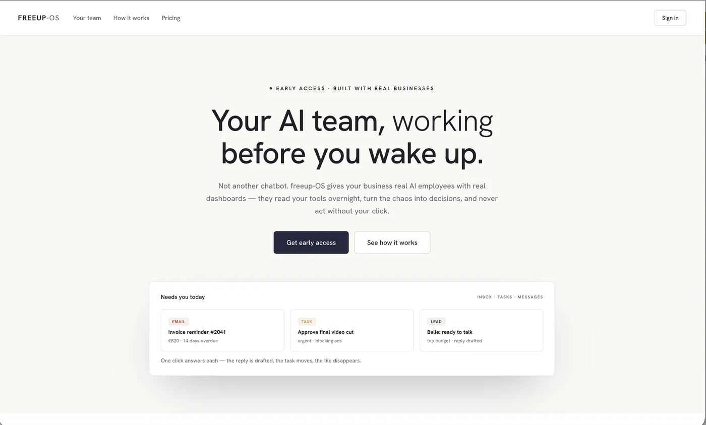 Website von Free Up OS
