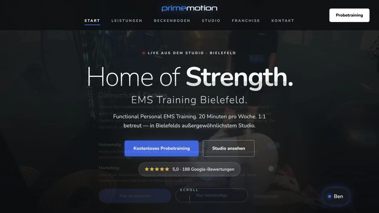 Website von primemotion